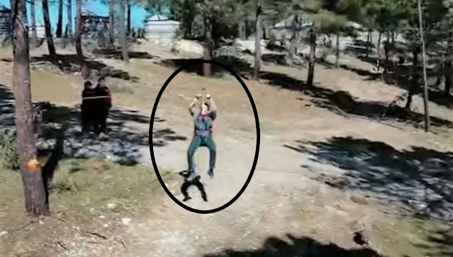 Bartın İl Başkanı 110 metre uçtu! İşte o görüntüler…