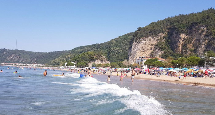 Havadan drone çekimi İnkum! Plajda herkese yer var ancak…