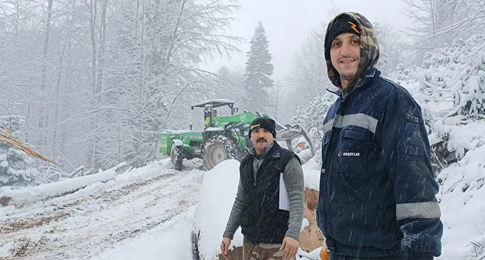 Ormanda üretim kar ve soğuğa rağmen devam etti