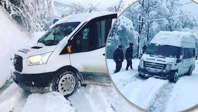 Bartın’da kara kış! Zafer-Karabük dolmuşu Abdipaşa’ya ulaşamadı