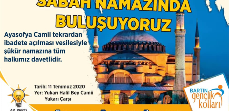 Bartınlı gençler Şükür Namazı için bu sabah buluşuyor
