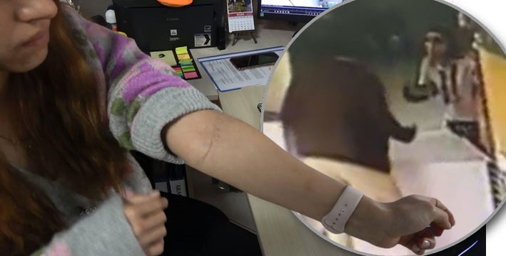 Erkek doktor, kadın kargo görevlisine saldırdı! İşte o görüntüler