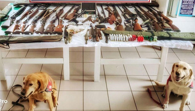3 eve yasadışı silah baskını! Tüfek, tabanca, esrar ne ararsan çıktı