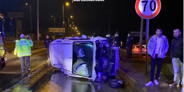 bartın otogar kavşağında feci kaza