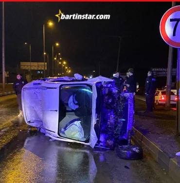 bartın otogar kavşağında feci kaza