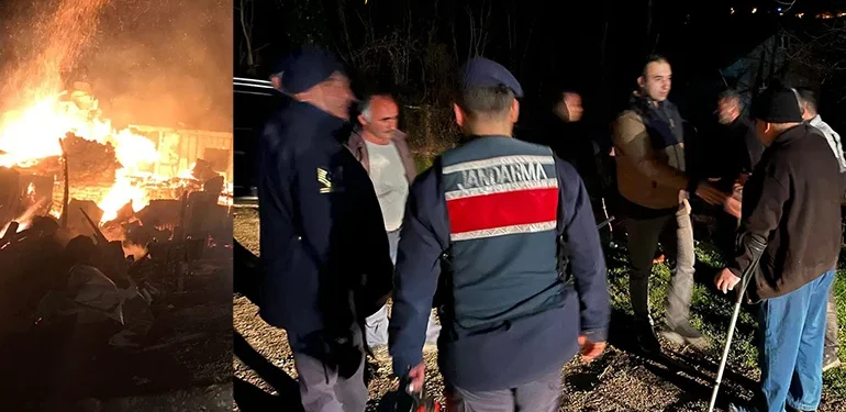 Kumluca’da yangına uykuda yakalanan aile son anda kurtarıldı