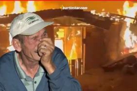 Baba yüreği yangın yeri Tekerlekli sandalye ile alevlerden kaçamadı