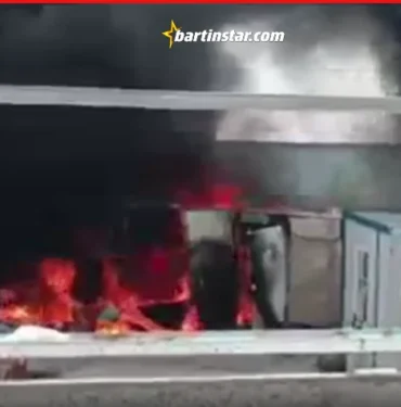 bartın osb de yangın