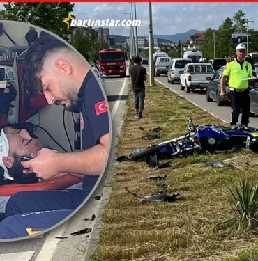 bartında motosiklet kazası 70 metre sürüklendi