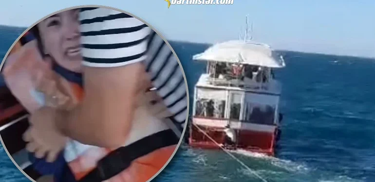 Amasra’da arızalanan gezi teknesinde büyük panik!