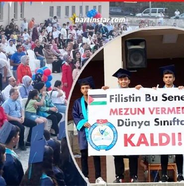 bartın borsa okulu mezuniyet alkışlanan pankart