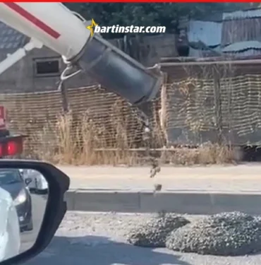 Geçtiği yollara beton saçan mikser sürücüsüne ceza!