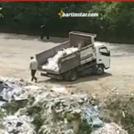 bartın amasrada derece hafriyat döken kamyona ceza