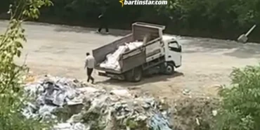 bartın amasrada derece hafriyat döken kamyona ceza