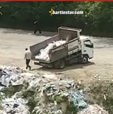 bartın amasrada derece hafriyat döken kamyona ceza