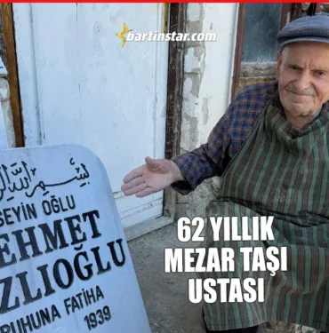 Bartın’da 62 yıllık mezar taşı ustası, kendisi için 2 mezar taşı yaptı