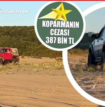 bartın kızılkum plajında off road aracları zambakları ezdi1