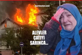 Bartın’da yangında mahsur kalan kadını jandarma kurtardı1