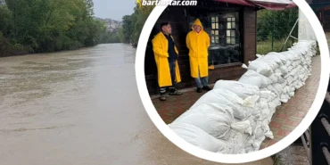 Irmak yükseliyor, güne damga vuran önlem Kum çuvalları