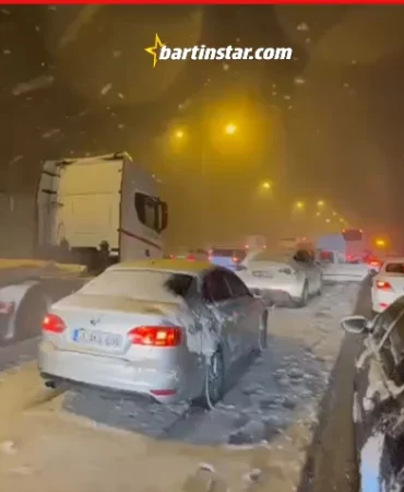 kar yağışı ankara ve istanbul yolunda trafiği aksatıyor