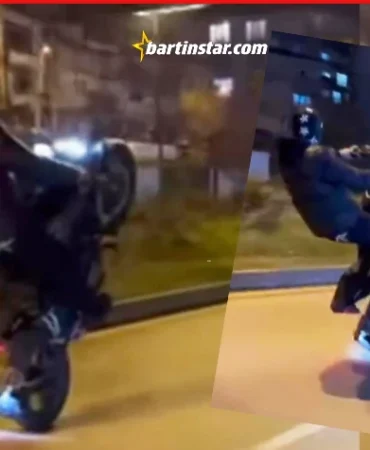 Motosikletle tek tekerlek üzerinde giden sürücüye ceza