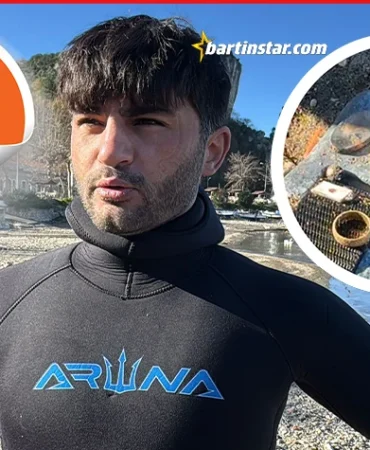 amasra Denizde dedektörle altın aradı, üstelik buldu