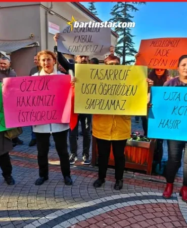 bartında ilk usta öğretimciler eylem yaptı