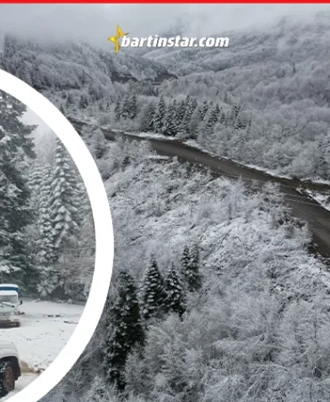 Bartın’a Nisan karı Soğuk yaylalardan kente indi
