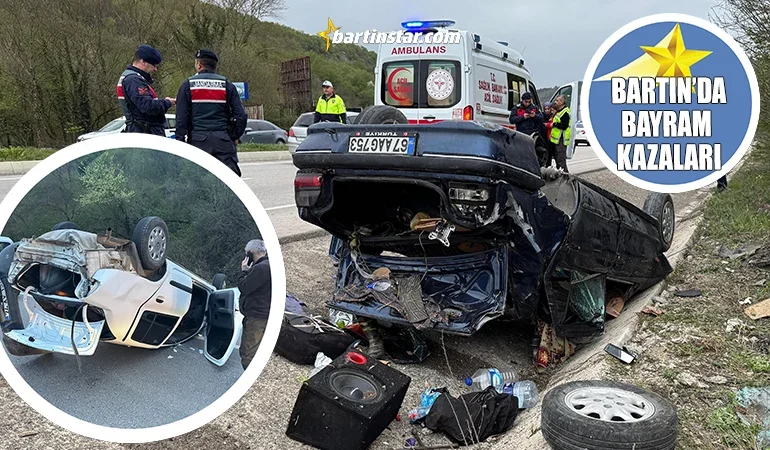 Amasra yolunda iki araç çarpıştı, 10 yaralı var