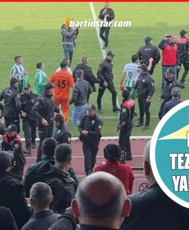 bartınspor kozcağız maçına damga vuran gerginlik