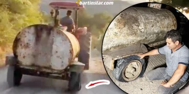 bartın patlak tekeriyle yangına koştu1