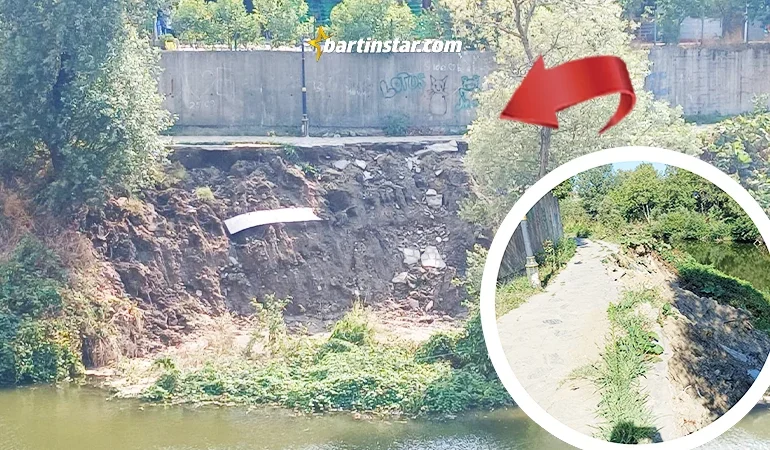 Hasar gören yürüyüş yolu tehlike oluşturuyor