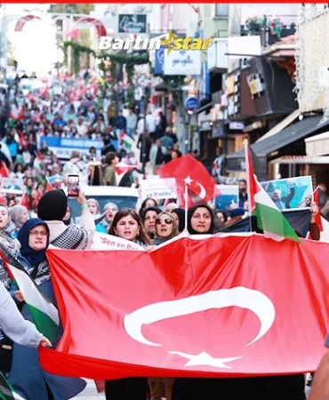 bartında sumud filosu ve gazzeye destek yürüyüşü