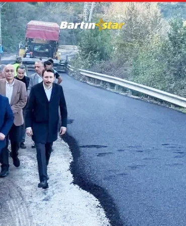 Amasra yoluna sıcak asfalt