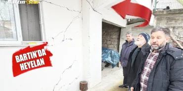 Bartın'da heyelan; 16 evin duvarlarında çatlaklar oluştu