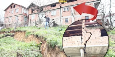 Bartın'da toprak kayması; 3 evde çatlaklar oluştu
