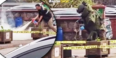 Bartın Valiliği karşısında bomba hareketliliği