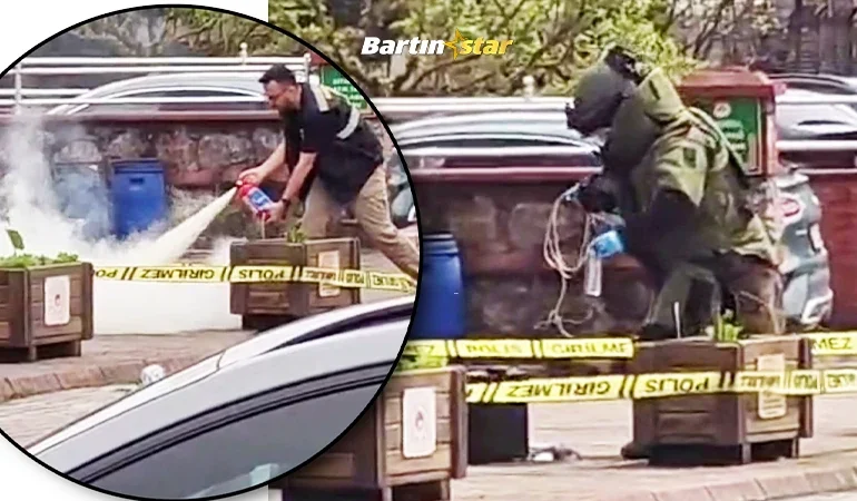 Bartın Valiliği karşısında bomba hareketliliği