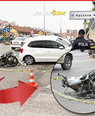 bartın hastane kavşağında kaza