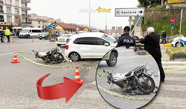 bartın hastane kavşağında kaza