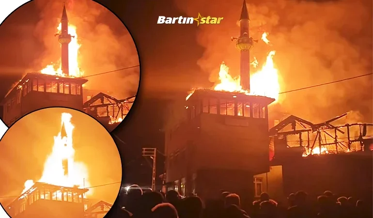 Amasra’da yangın, köy konağı ve camiye sıçradı