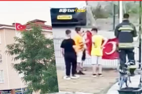 Bartınlı afacanlar, Türk bayrağı düşünce bakın ne yaptı1