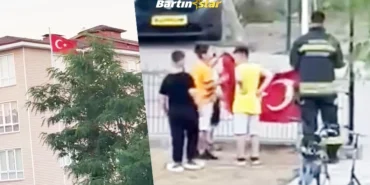 Bartınlı afacanlar, Türk bayrağı düşünce bakın ne yaptı1