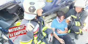 Takla atan otomobilin sürücüsü ilk iş eşini aradı