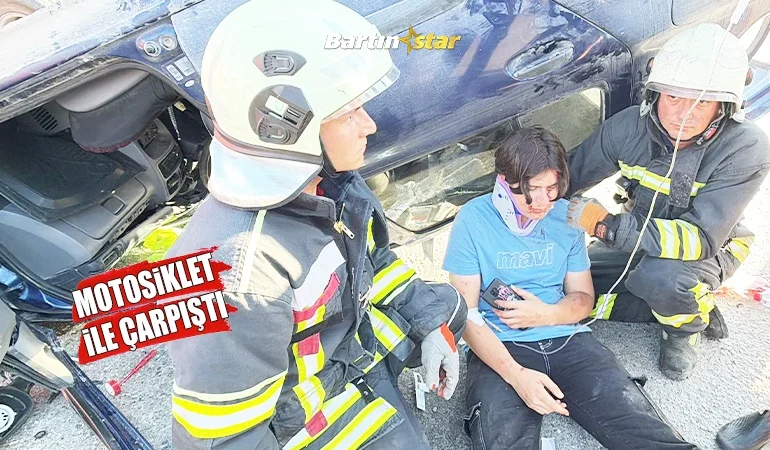 Takla atan otomobilin sürücüsü ilk iş eşini aradı