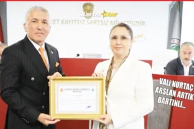 bartın valisi nurtaç arslana fahri hemşehrilik beratı