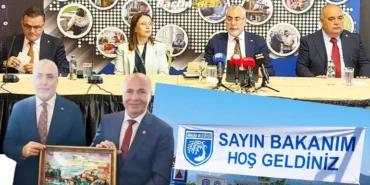 Recai Başkan, ilk kez bir bakanı pankartla karşıladı