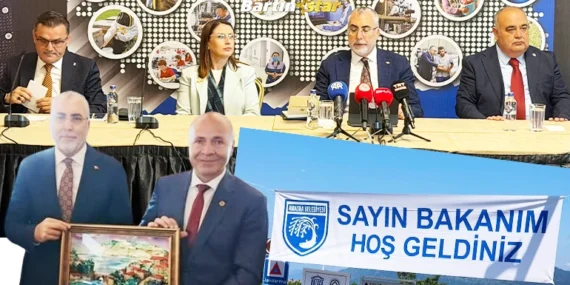 Recai Başkan, ilk kez bir bakanı pankartla karşıladı