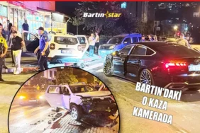 bartında kaza polis aracına çarptı
