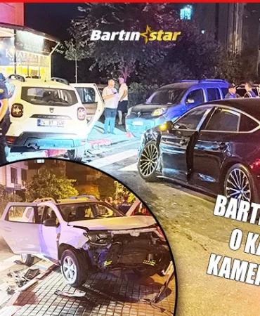 bartında kaza polis aracına çarptı